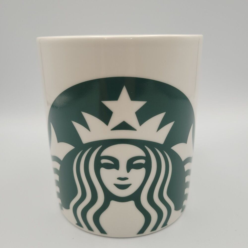 Starbucks Mug 28oz Jumbo White & Green Mermaid Siren Logo Coffee Tea Soup Cup